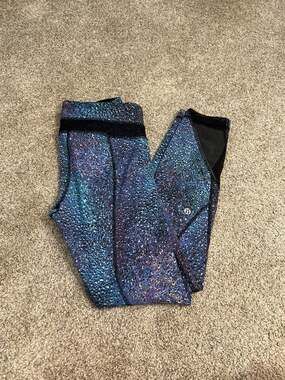 Lululemon Speed Tight IV Strive Multi Black Mesh Panel Reflective Leggings